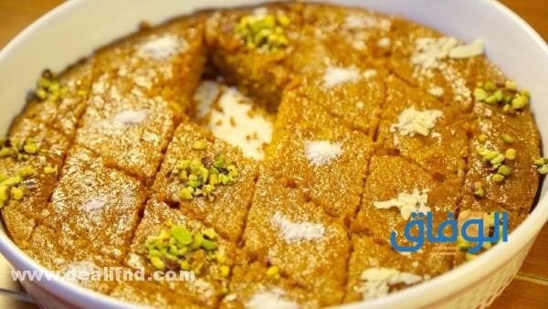 بسبوسة بالحليب المحموس