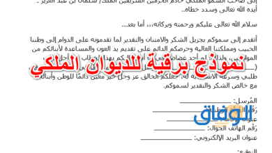 +05 نموذج برقية : جديد 2026 قابل للتعديل نموذج برقية للديوان الملكي