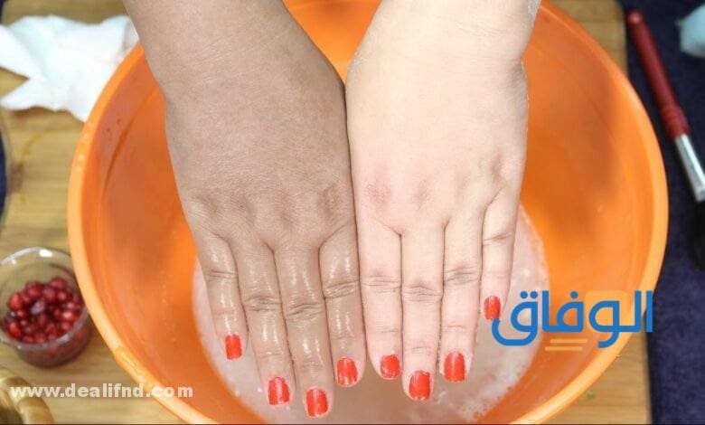 خلطه لتبيض اليدين بسرعة فائقة