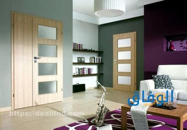 أحدث تصميمات ابواب خشب داخلية 2024 بالصور