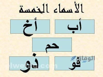 علامات إعراب الأسماء الخمسة