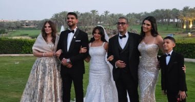 أسامة منير وسوزان نجم الدين وأحمد التهامى فى حفل زفاف هيا ابنة أمل رزق (صور)
