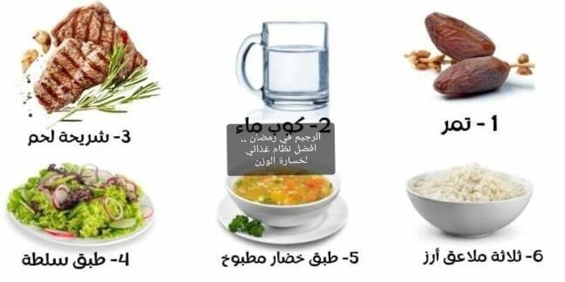 نظام غذائي صحي في رمضان